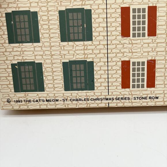 Vintage 1993 The Cat's Meow Stone Row St. Charles Christmas Series Shelf Sitter - Picture 5 of 7
